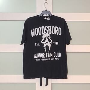 Scream Woodsboro Horror Film Club Black T-Shirt Tee XL Ghostface